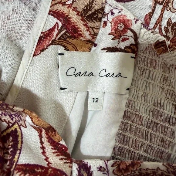 EUC Cara Cara Blue Hill Floral Print linen Dress - Picture 8 of 11